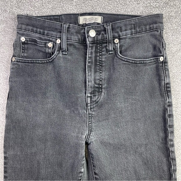 Madewell Jeans Women's 25 Black Classic Straight High Rise Denim Stretch J2054 - Picture 2 of 15